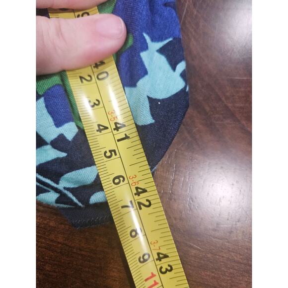 Boden Floral Dress Blue Green Midi V Neck 18L 18 Fit Flare - Picture 8 of 8